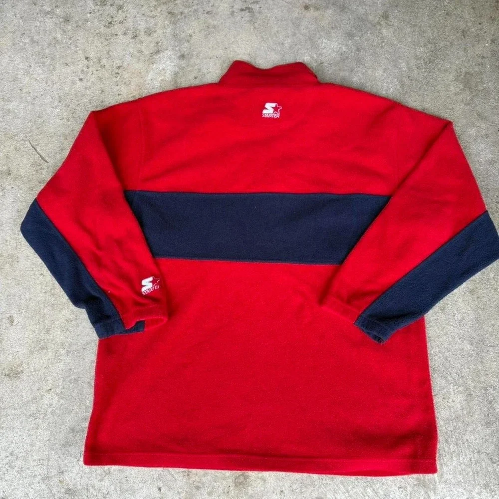 Vintage Starter Ole Miss Fleece Quarterzip Sweater sweatshirt Retro College‎ XL